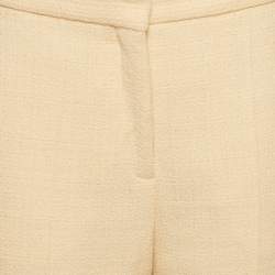 Pre Owned Sandro Beige Tweed Straight-Leg Trousers L