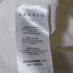 Pre Owned فستان ساندرو أوف وايت دانتيل جوبير زهري ميني كبير