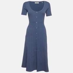 مملوكة مسبقًا فساتين ساندرو أزرق مضلع متوسطة الحجم