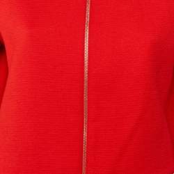 Pre Owned جاكيت ساندرو قطن أحمر بسحاب أمامي مقاس متوسط