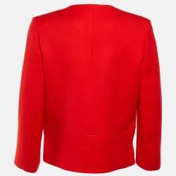 Pre Owned جاكيت ساندرو قطن أحمر بسحاب أمامي مقاس متوسط