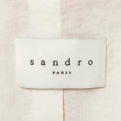 Pre Owned جاكيت ساندرو قطن أحمر بسحاب أمامي مقاس متوسط