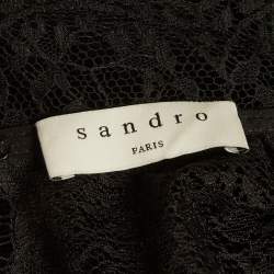 Pre Owned بلايسوت ساندرو كريب أسود بتفاصيل دانتيل مقاس صغير جدًا