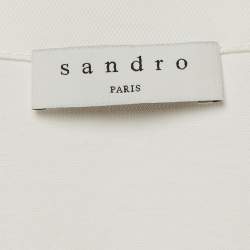 Pre Owned Sandro White Crepe Button Front Mini Dress S