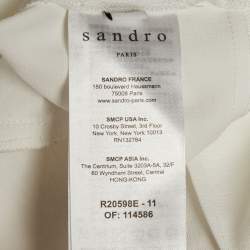 Pre Owned Sandro White Crepe Button Front Mini Dress S