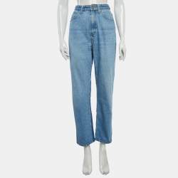 Pre Owned Sandro Blue Denim High Rise Jeans M/Waist 26"