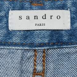 Pre Owned Sandro Blue Denim High Rise Jeans M/Waist 26"