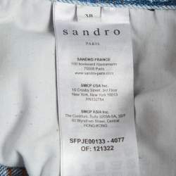 Pre Owned Sandro Blue Denim High Rise Jeans M/Waist 26"