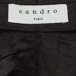 Pre Owned Sandro Monochrome Houndstooth High Rise Trousers S