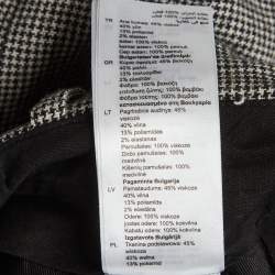 Pre Owned Sandro Monochrome Houndstooth High Rise Trousers S