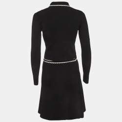 Pre Owned Sandro Black Stretch Knit Skirt and Top Set XS