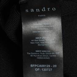 Pre Owned Sandro Black Stretch Knit Skirt and Top Set XS