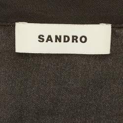 Pre Owned Sandro Black Silk Pleated Mini Dress S