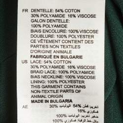 Pre Owned Sandro Green Cord Lace Mini Dress S