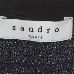 Pre Owned Sandro Black Lace Trim Crepe Mini Dress S