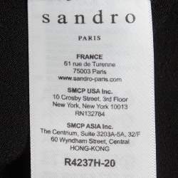 Pre Owned Sandro Black Lace Trim Crepe Mini Dress S