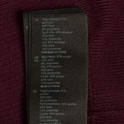 Pre Owned Sandro Burgundy Rib Knit Polo Sweatshirt XS