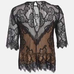 Pre Owned Sandro Black Lace Top S