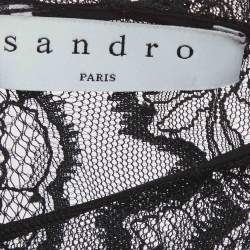 Pre Owned Sandro Black Lace Top S