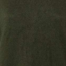 Pre Owned Sandro Olive Green Wool & Lace Hem Sweater S