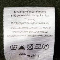 Pre Owned Sandro Olive Green Wool & Lace Hem Sweater S