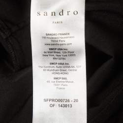 مملوكة مسبقًا Sandro Black Crepe & Plisse Wrap Style Midi Dress S