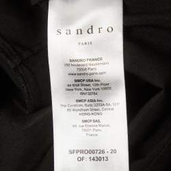 مملوكة مسبقًا Sandro Black Crepe & Plisse Wrap Style Midi Dress S