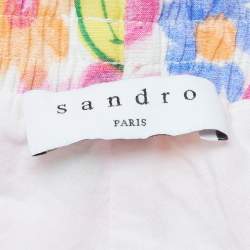 مملوكة مسبقًا شورت ساندرو و سمايلي زهري بنقشة زهور من خليط الكتان مقاس صغير (سمول)