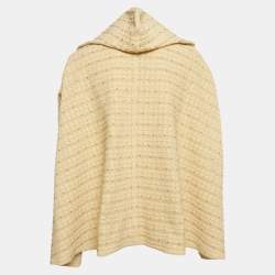مملوكة مسبقًا Sandro Gold Textured Knit Dianora Strass Cape One Size