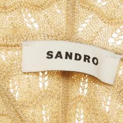 مملوكة مسبقًا Sandro Gold Textured Knit Dianora Strass Cape One Size