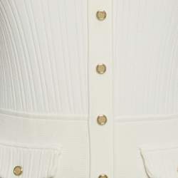 Pre Owned Sandro White Rib Knit Sleeveless Mini Dress XS
