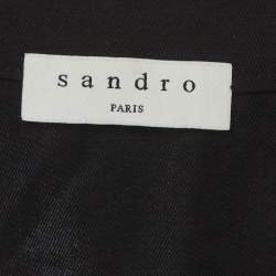 Pre Owned Sandro Black Linen Blend Empire Line Josephine Mini Dress XS