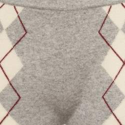 مملوكة مسبقًا Sandro Grey Diamond Patterned Wool Knit Miloe Shorts M