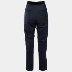 Pre Owned Sandro Navy Blue Wool Blend Tailored Trousers M