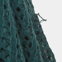 Pre Owned Sandro Green Crochet Sleeveless Flared Bliss Mini Dress S