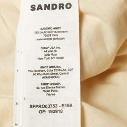 Pre Owned Sandro Yellow Floral Embroidered Cotton Front Tie Mini Dress S