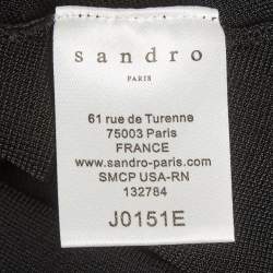 Pre Owned Sandro Black Jersey Scalloped Hem Mini Skirt S