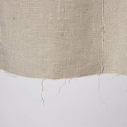 Pre Owned Sandro Beige Raw Edge Linen Blend Open Front Blazer S