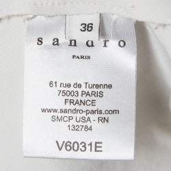 Pre Owned Sandro Beige Raw Edge Linen Blend Open Front Blazer S
