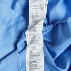 مملوكة مسبقًا Sandro Blue Poplin Pleated Detail Button-Down Shirt S