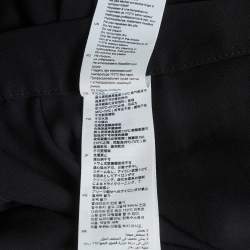 Pre Owned Sandro Black Gabardine and Chiffon Pleated Midi Skirt S