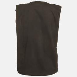 Pre Owned Sandro Black Jersey Crystal Embellished Cut-Out Gustave Top S