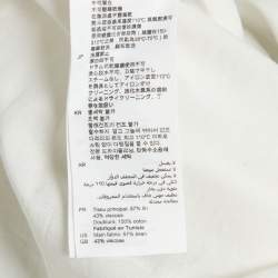 مملوكة مسبقًا Sandro Cream / Green Printed Linen Blend Back Tie up Short Dress S