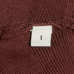 Pre Owned Sandro Brown Rib Knit Sleeveless Vest and Flared Skirt Set