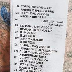 Pre Owned Sandro Multicolor Floral Print Crepe Neck Tie Detail Midi Dress S