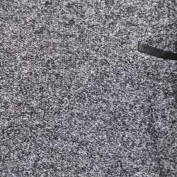 Pre Owned Sandro Black Terry & Leather Short Sleeve Blouse L