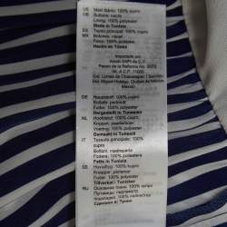 Pre Owned Sandro Blue Striped Print Cupro Shirt Dress M