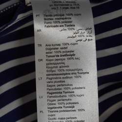 Pre Owned Sandro Blue Striped Print Cupro Shirt Dress M