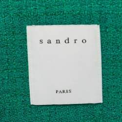 Pre Owned Sandro Green Tweed Double-Breasted Blazer M