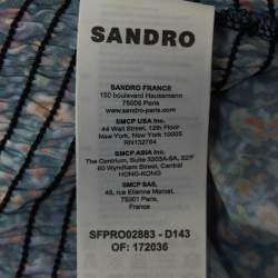 Pre Owned Sandro Blue Floral Printed Jersey Spinelle Mini Dress XS